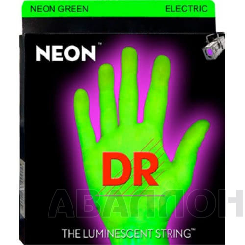 DR Strings NGE-9 NEON HiDef Green струны 9-42 люминесцентные