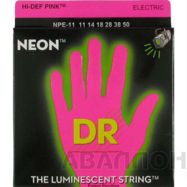 DR Strings NPE-11 NEON HiDef Pink струны 11-50 люминесцентные